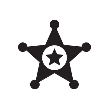 Texas sheriff star badge glyph icon