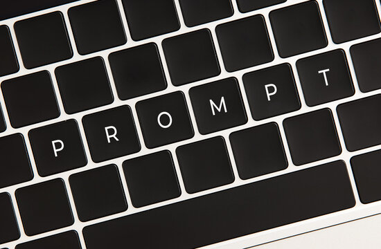 Prompt word on computer keyboard, generating prompts for ai