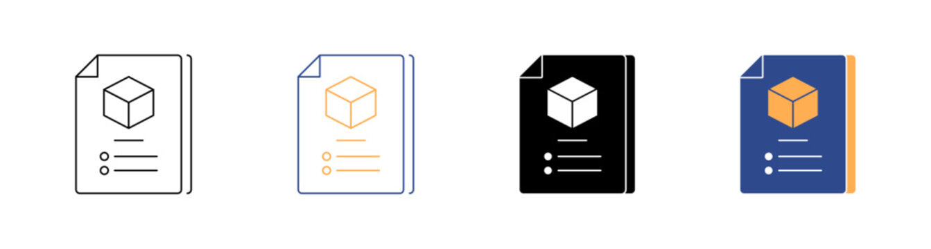 Technical Requirement Sheet and Product Spec Details Vector Icon Pack Illustration