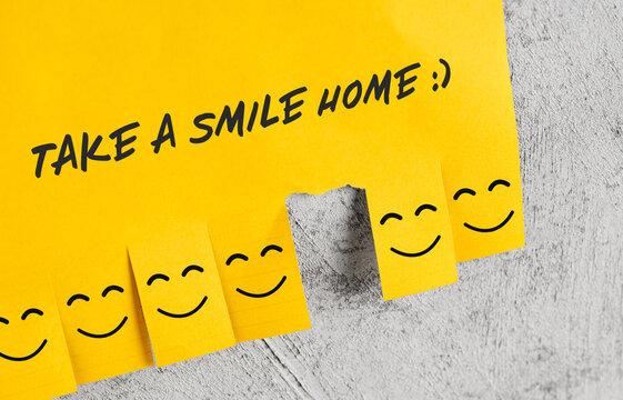 Take a smile home tear off flyer