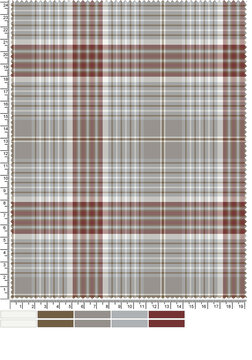 Seamless grey, brown, and burgundy red plaid tartan pattern background vector illustration, classic vintage retro check fabric textile design with color swatches for autumn winter fashion apparel .