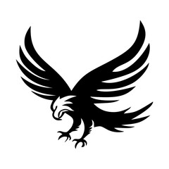 Naklejka premium Black eagle vector logo and stylized bird silhouette