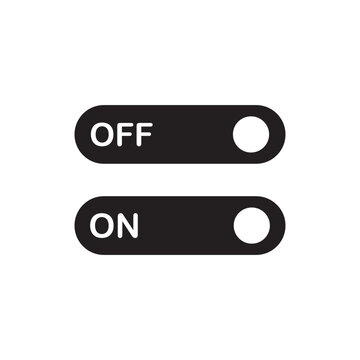 Toggle Switch Button UI Icon. Power on and off Control Symbols for Modern Interfaces. power switches and shutdown symbols isolated on white background. vector illustration.