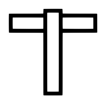 Professional drywall t-square vector icon illustration for construction and home renovation projects, featuring a clean black outline design ideal for architectural drafting and diy layout work.
