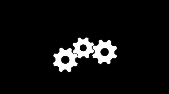 Cogwheel gear spinning around animation. cog wheel icon turning animated background. Motion graphics of teamwork concept