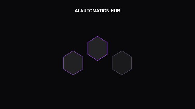 Ai automation hub concept with animated hexagon network for technology and digital business solutions animation 4k