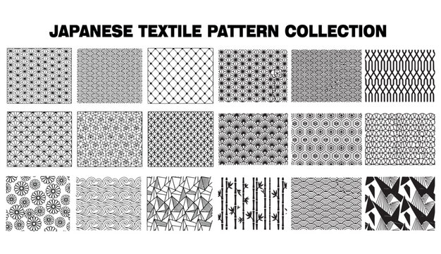 Japanese-Style Seamless Pattern Set