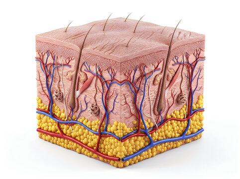 Anatomical crosssection of human skin layers