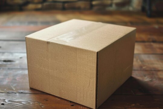 Cardboard shipping box represents delivery, logistics, and e commerce packaging