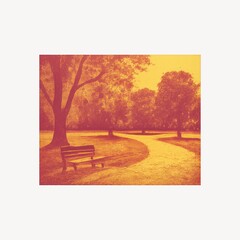 Fototapeta premium Serene park path illustration