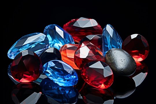Sparkling faceted gems creating a wealth and jewelry background