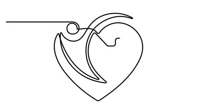 Isolated medical cross outline vector in continuous one line minimalist drawing for healthcare symbol animation video 4k. Full length single line animation