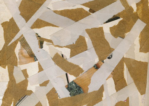 Abstract collage of vintage paper and mixed materials background.	