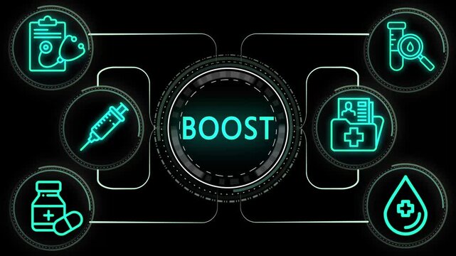 Medical Boost and Healthcare Technology Concept (This is a good, straightforward option that covers the main themes) Digital Healthcare and Medical Innovation Boosting Immunity and Wellness.