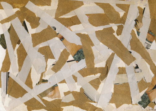 Abstract collage of vintage paper and mixed materials background.