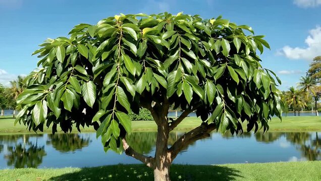 Tranquil 4K environmental stock video showcasing a healthy Ficus plant inside a sunlit room symbolizing carbon-neutral initiatives green living eco-friendly lifestyle choices and corporate