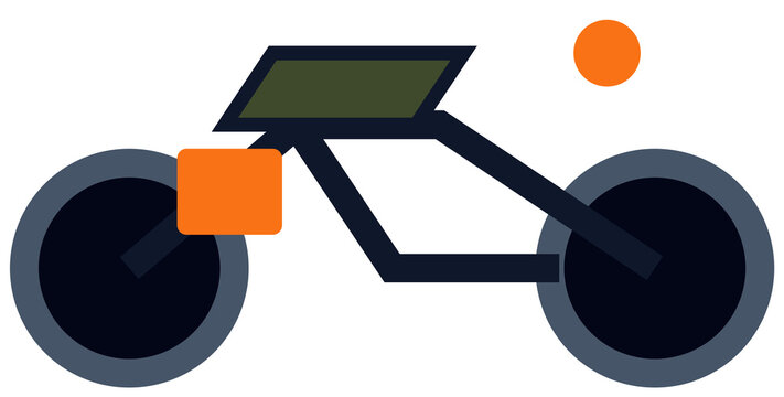 Tactical utility bicycle vector art on transparent background