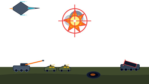Military tactical game showcasing combat units and target
