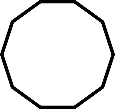 Black Decagon Geometric Shape Outline Icon Transparent PNG