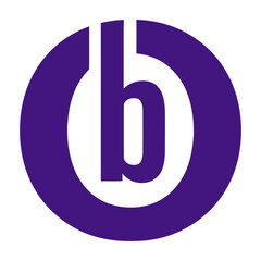 Obraz premium Purple Letter B Logo Inside A Circle Emblem Minimalist Modern Corporate Identity