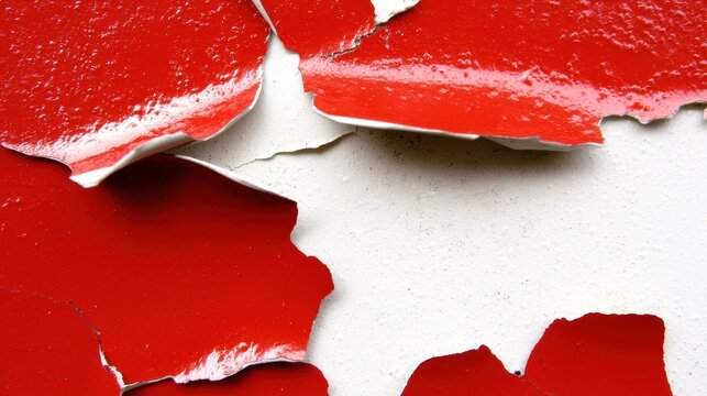 Red Paint Peeling Off Wall
