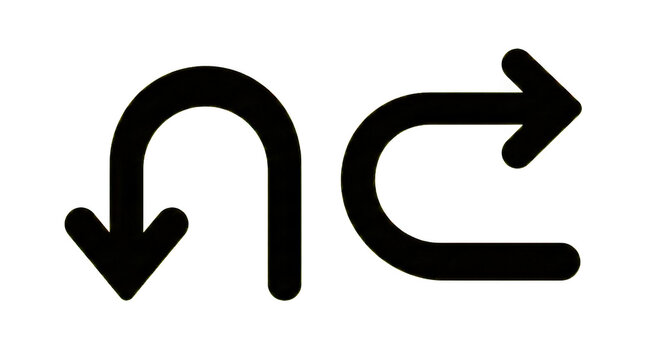 Simple circular arrow icon with nc symbol