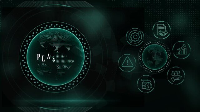 Modern futuristic technology network with planny logo