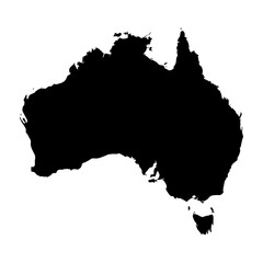 Australia map silhouette black continent isolated © PathMeld