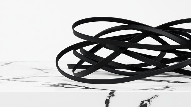 Abstract Black Line Sculpture