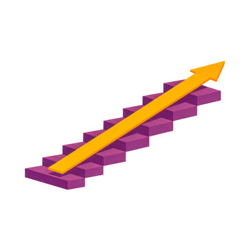 Stylized diagonal arrow with zigzag line