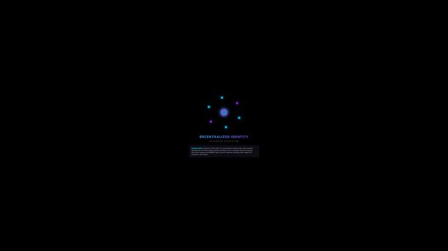 Abstract Atom Icon Animation with Pulsing Blue Lights on Black Background