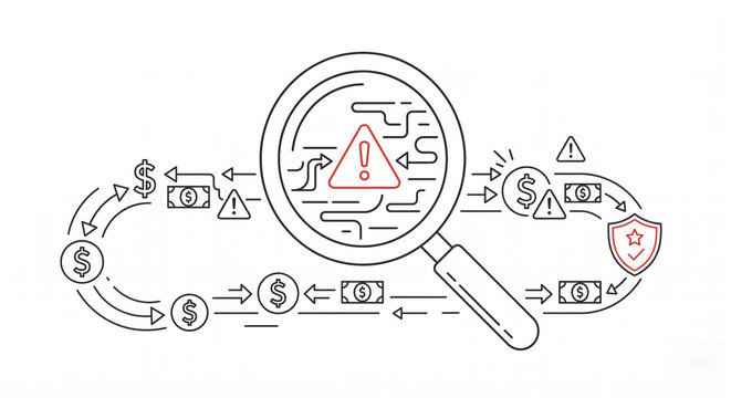 Magnifier workflow icon shows investigation, internal controls, screening workflow, and fraud prevention.
