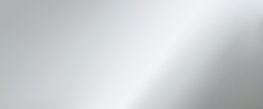 Abstract silver metal gradient background with mirror effect. Reflection glossy realistic surface .