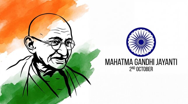 Happy Gandhi Jayanti's poster illustration