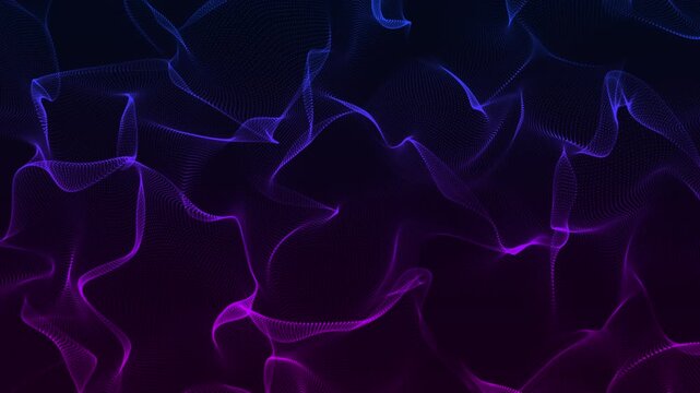 abstract blue and pink wave flow background with grid lines animation, futuristic ai technology and science social media motion background