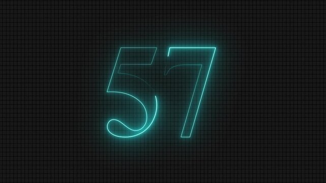 Digital glowing number fifty one on grid background