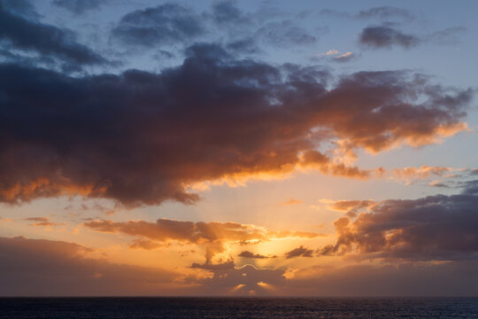 Beautiful sunset over the Atlantic Ocean