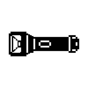 Pixelated flashlight icon on white background