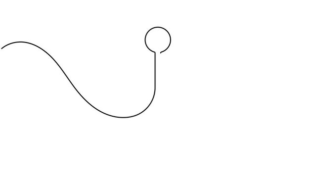 Animated of scroll down arrow icon sign continuous one line drawing moving on white background animation video