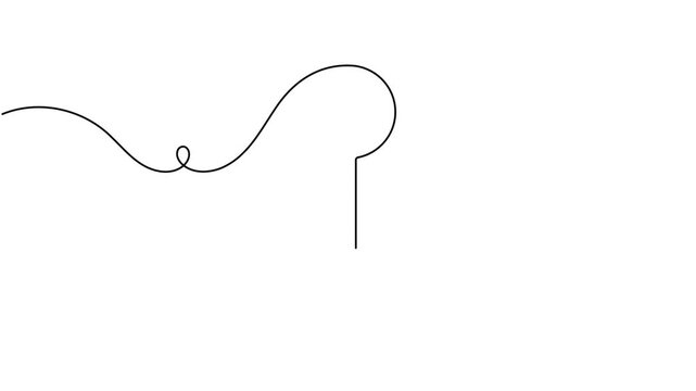 Animated of scroll down arrow icon sign continuous one line drawing moving on white background animation video