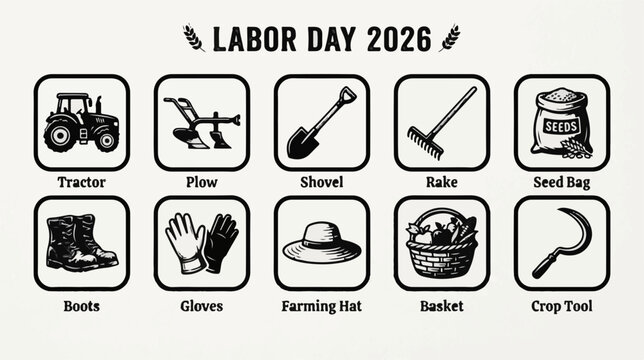 Farming equipment icon set vector icon set, professional editable SVG illustration collection for business, industry, workplace, technology and modern design projects with clean symbols, isolated elem