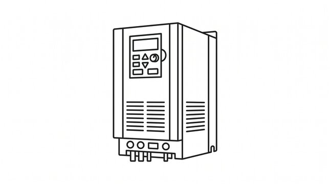 Industrial variable frequency drive electronic controller device icon