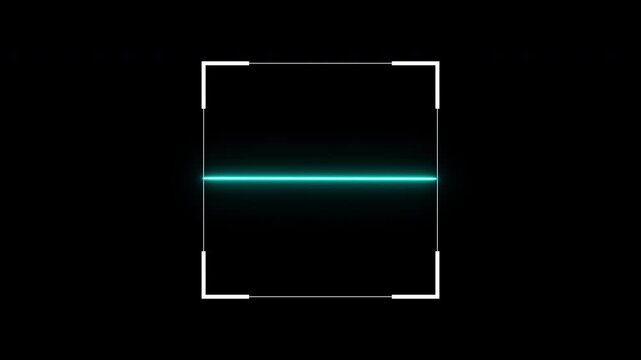 Scan sign QR Code with blue line neon glowing animation looping on transparent background, 4k video