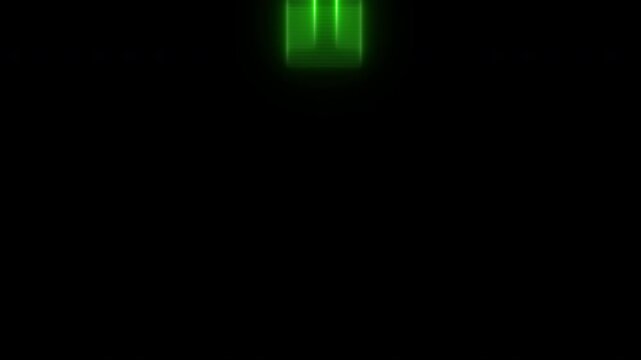 Get ready 3 2 1 go! green neon glowing for competition time limit animation on transparent background, 4k video