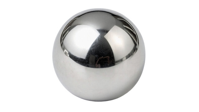 Shiny polished chrome metallic sphere ball isolated on transparent background.