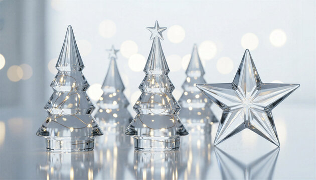 Christmas crystal tree and star decorations