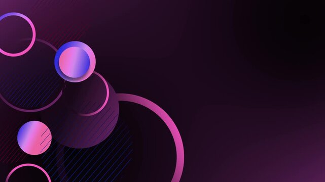 Abstract background with glowing circles gradient spheres and diagonal lines modern futuristic design animation