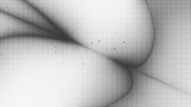 Abstract monochrome halftone pattern with dynamic radial circles and geometric dot texture