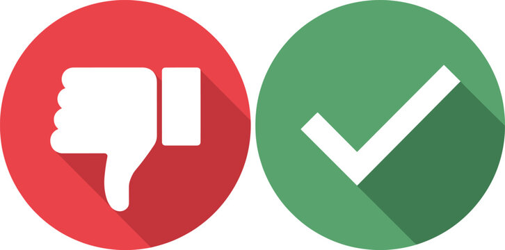Thumbs Up and Down Approval Rating Icons