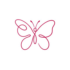 Naklejka premium vector illustration of Simple red butterfly vector illustration